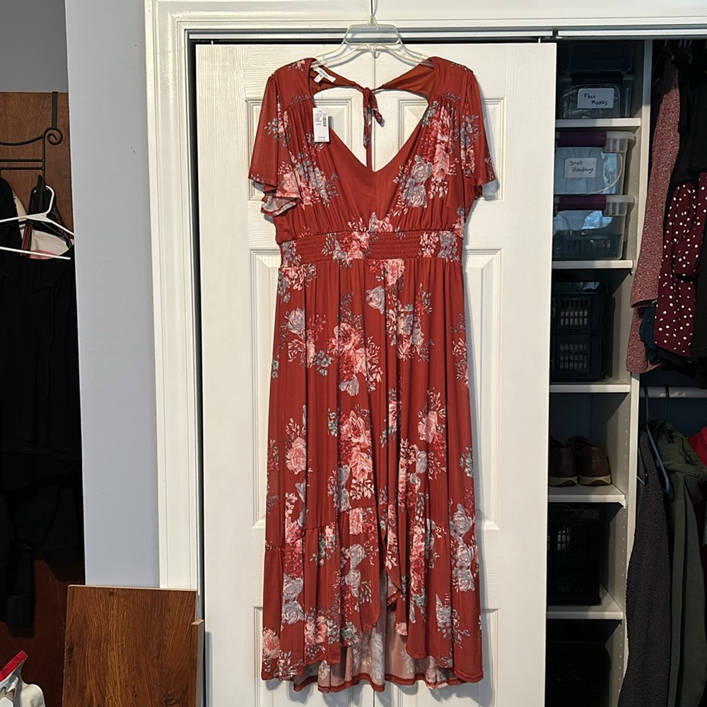 Maurices Rust Floral Maxi Dress